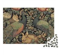 Peacock Birds-Vintage Botanical Illustration Puzzles for Adults 1000 Pieces with No Puzzle Dust Jig Saws As Difficult Puzzles for Tabletop Games And Digital Detox 70x50cm/1000pcs