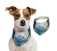 Peacock Blue Feather,Pet Bib Scarf Cats Dog Bandana Dogs Towel Bib Adjustable Pet Scarf,S
