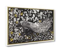Peacock By Theo Van Hoytema Canvas Print | Gallery Wrapped 30mm Frame Wall Art | 30x20 inches | Ready to Hang | Classic Picture | Living Room Bedroom Lounge Office