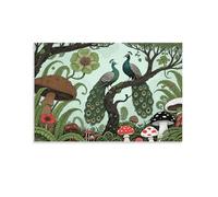 Peacock Canvas Wall Art Strange Forest Print On Canvas Modern Artwork for Bedroom, Living Room, Or Kitchen Decoration Gift 16x24inch(40x60cm)