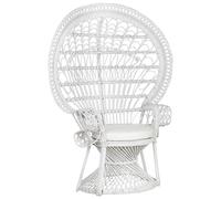 Rattan Peacock Chair White EMMANUELLE