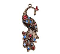 Peacock Charms For Craft Hobbyists, 60x23mm, Antique Bronze Color, 2 Pieces