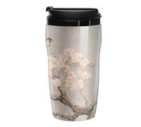 Peacock Cherry Blossoms Coffee Cup Travel Mug with Leakproof Lid Double Wall Tumbler Water Bottle 250ml
