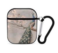 Peacock Cherry Blossoms Slim Compatible with Airpod Case Protective Hard Cover Skin Shockproof