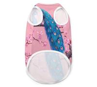 Peacock Cherry Flowers Dog Shirts Pullover Pet Vest T-shirts for Small Medium Dogs & Cats