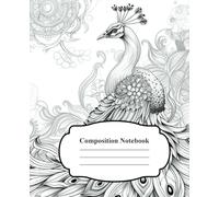 Peacock Composition Notebook: Aesthetic Cute Graph Paper Journal for School, College, Office or Work, 100 Pages 7.5x9.25