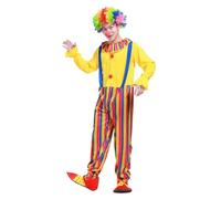 Peacock Costume Carnival Clown Costume For Men And Women Festival Circus Performance Outfit With Suspenders For Cosplay And Events(Yellow,One Size)