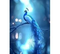 Peacock Diamond Art Painting Kits for Adults Kids, 5D Full Round Drill Animal Diamond Painting, DIY Crystal Art Mosaic Kit for Adults Beginners, for Home Wall Christmas Decorations 40X50cm P-97