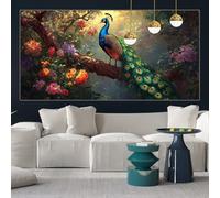 Peacock Diamond Painting Kits for Adults 80x40cm Diamond Art Flowers Painting by Numbers for Children with Full Square Drill Accessories, Crystal Arts and Crafts Cross Stitch Pictures, Gifts y-w652