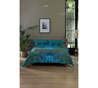 Peacock Digital Printed Soft 100% Cotton Duvet Set Deyongs Green Single