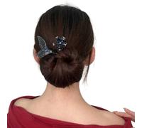 Peacock Display Angel Wings Elegant Hair Bun Maker,Peacock Hair Curler Hairpin,A Tool to Fix the Ball Head,Angel Wings Light Luxury Elegant Hair Plate,Peacock Display Hair Bun (F)