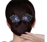 Peacock Display Angel Wings Elegant Hair Bun Maker,Peacock Hair Curler Hairpin,A Tool to Fix the Ball Head,Angel Wings Light Luxury Elegant Hair Plate,Peacock Display Hair Bun (H)