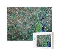Peacock Displaying Feathers Open Wings,500 Pieces Wooden Jigsaw Family Game Jigsaw Puzzles for Adults Teens Home Decor