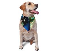 Peacock Dog Bandana Pet Scarf Accessories for Small Medium Dogs Cats Photo Prop, Triangle Pet Bandanas Adjustable Puppy Bib Washable Dog Kerchief Puppy Neckerchief