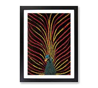 Peacock Dreams Framed Print | A3 Black Framed Wall Art | Ready to Hang | Modern Animal Picture | Living Room Bedroom Lounge Office