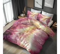 Peacock Duvet Cover Sets Super-king, Pink Beautiful Bird Bedding Duvet Cover Set 3 Piece, Peacock Bedroom Decor Bed Set&Gift Super Soft Microfibre With 2 Pillowcase, No Comforter