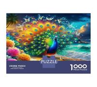 Peacock Family Puzzles 1000 Pieces with High Definition Print Centenary Jigsaws Colorful Forest Peacock for A Sustainable Hobby As Wall Art Puzzle 38x26cm/1000pcs
