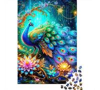 Peacock Fantasy Forest1000 Pieces Premium Cardboard Magic Peacock Jigsaw Puzzle Collection Adults Teens 12-18 Years Fun Game Mind Relaxation Gift 38x26cm/1000pcs