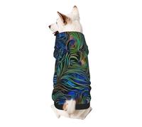 Peacock Feather 1 Printed Dog Hoodie Soft Dog Sweatshirt Cute Cat Dog Clothes for Small Dogs Kitten Puppy, L
