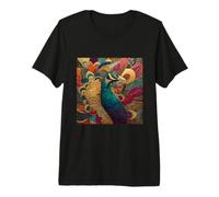 Peacock Feather Art Colorful Majestic Plumage Premium T-Shirt