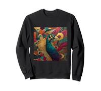 Peacock Feather Art Colorful Majestic Plumage Sweatshirt