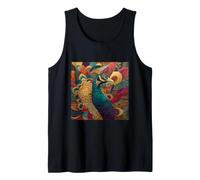 Peacock Feather Art Colorful Majestic Plumage Tank Top