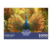 Peacock Feather Art for Adults Fun 1000 Pieces Animal Jigsaw Puzzles Education Game Stress Relief Toy Intellectual Game Home Decoration Challenge Educational 38x26cm/1000pcs
