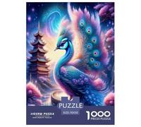 Peacock Feather Art Jigsaw Puzzle for Adults Fun 1000 Pieces Animal Toy Intellectual Game Stress Relief Home Decoration Education Game Premium & Durable 70x50cm/1000pcs