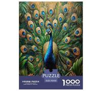 Peacock Feather Art Jigsaw Puzzles Adults Fun 1000 Piece Animal Toy Intellectual Game Stress Relief Home Decoration Education Game Relaxation And Intelligence 70x50cm/1000pcs