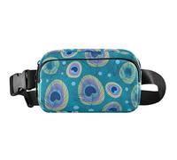 Peacock Feather Blue Women Fanny Packs Hip Bag Belt Purse Waterproof Funny Waist Purse for Women, Peacock Feather Blue, 8 x 5.3 x 2.3 inch, Funny Cute, Peacock Feather Blue, 8 x 5.3 x 2.3 inch, Funny
