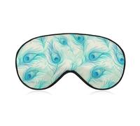 Peacock Feather Comfortable Sleep Eye Mask Soft Covers for Sleeping with Adjustable Strap