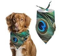 Peacock Feather Dog Bandanas Adjustable Bib Party Pet Decorations Cute Dog Triangle Scarfs for Small Medium Puppy Cat Costume Accessory