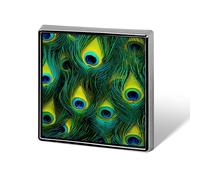 Peacock Feather Funny Lapel Pins Square Brooch Tie Suit Dress Accessories for Men Women Wedding Birthday