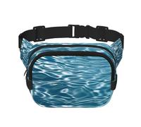 Peacock Feather Gold Design Fanny Pack for Women Men Fashion Waist Pack Adjustable Belt Bag for Workout Running Travelling Casual Waist Bag, Water Ripple, One Size