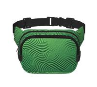 Peacock Feather Gold Design Fanny Pack for Women Men Fashion Waist Pack Adjustable Belt Bag for Workout Running Travelling Casual Waist Bag, Green Curve Texture, One Size