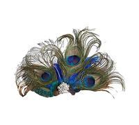 Peacock Feather Hair Clip Fascinator for Fancy Dress Accessories Green 16 cmx18 cm