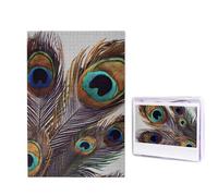 Peacock Feather Jigsaw Puzzle for Adults Challenging Wooden Puzzles 1000 Pieces Personalized Photo Puzzle Picture Jigsaws Custom Jigsaw Puzzles for Birthday