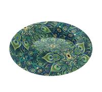 Peacock Feather Mandala Green Winter Pet Beds Portable Dog Bed X-Small