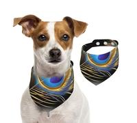 Peacock Feather Mandala Reversible Cotton Dog Bandanas - Adjustable Small Large Dog Drool Bib For Birthday Wedding - Double Side Print