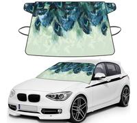 Peacock Feather Pattern, Car Windshield Cover, Protective Windscreen Cover - Snow Ice Sun UV Dust Water Resistant - Fit for Most Cars