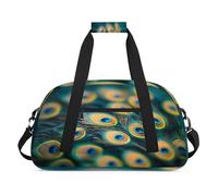 Peacock Feather Pattern Duffel Bags for Women Men Kids Girls Boys Overnight Weekender Travel Bag 24L Sport Gym Duffel Bag Practice Tote Carry Bag