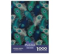 Peacock Feather Pattern Jigsaw Puzzles Puzzle for Adults Kids. 1000 Pieces Impossible Challenge Toy Educational Game Home Decoration for Educational Games Gifts 70x50cm/1000pcs