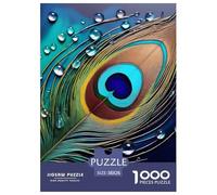 Peacock Feather Pattern Jigsaw Puzzles Puzzle for Adults Kids. 1000 Pieces Impossible Challenge Toy Educational Games Home Decoration for Educational Games Gifts 38x26cm/1000pcs