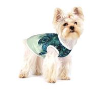 Peacock Feather Pattern Pet T-Shirt Cotton Sleeveless Puppy Dog Shirts Breathable Pet Tank Top For Small Pets
