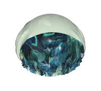 Peacock Feather Pattern,Shower Cap Nightcap Double Layer Waterproof Elastic Bath Cap Reusable Hair Cap