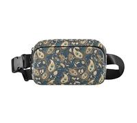 Peacock Feather Pattern Women Men Cute Waist Pack Crossbody Bag for Travel Gym Work