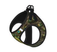 Peacock Feather Print Dog Harness Adjustable Walk Puppy Harnesses Leash Clips Pet Harnesses Training Pet Vest