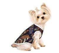 Peacock feather print Dog Shirts for Small Dogs Stretchy T-Shirts Lightweight Tank Top Sleeveless Striped Vest
