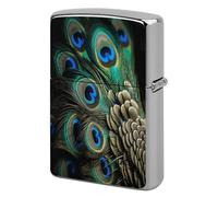Peacock Feather Print Metal Lighter Cover Case, Vintage Cool Lighter Housing Funny Lighters Sleeve for Zippo Men Dad Husband Gift Collect