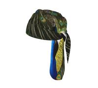 peacock feather Print Skull Headwrap Under Helmet Cycling Cap Lightweight Quick Dry Adult Gift One Size